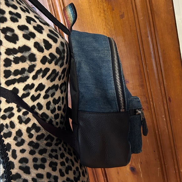Coach Charlie Mini Denim backpack W/Blue Hawaii PATCHES Limited Edition EUC - Picture 9 of 14
